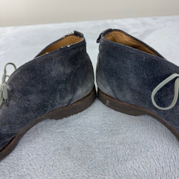 Isaia Napoli Grey Suede Leather Ankle Shoes Men’s Size 12 US Made In Italy - Picture 13 of 14